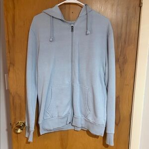 George Light Blue Men's Zip-Up Hoodie